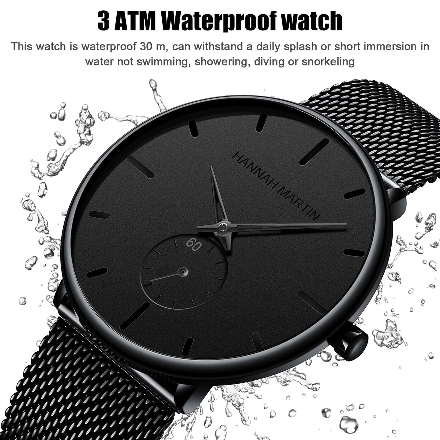 Men'S Quartz Watch Stainless Steel Relojes De Hombre Minimalist Ultra Thin Wrist