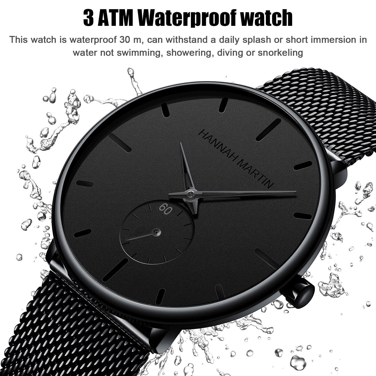 Men'S Quartz Watch Stainless Steel Relojes De Hombre Minimalist Ultra Thin Wrist