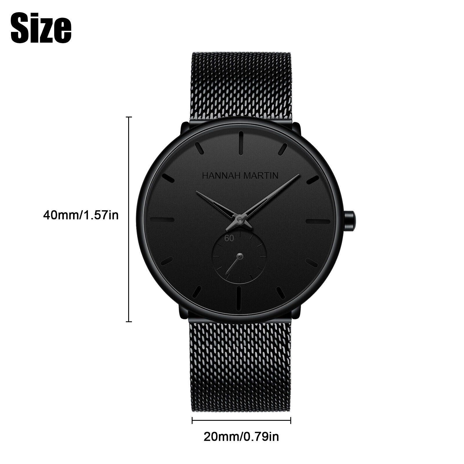 Men'S Quartz Watch Stainless Steel Relojes De Hombre Minimalist Ultra Thin Wrist