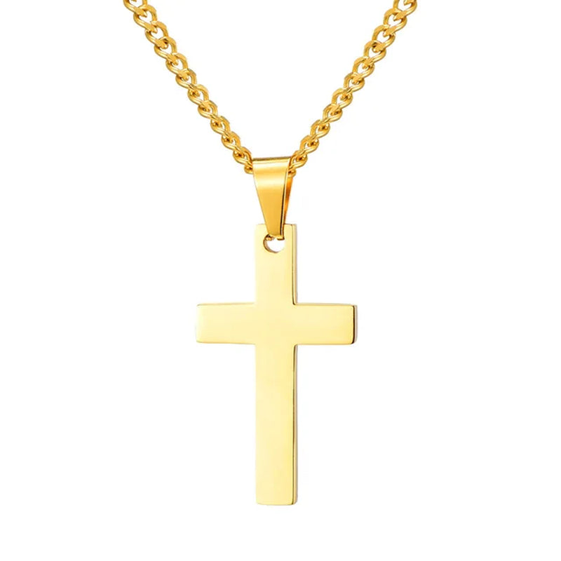 Christian Cross Pendant Necklace Men'S Necklace New Fashion Metal Religious Amulet Pendant Accessory Party Jewelry