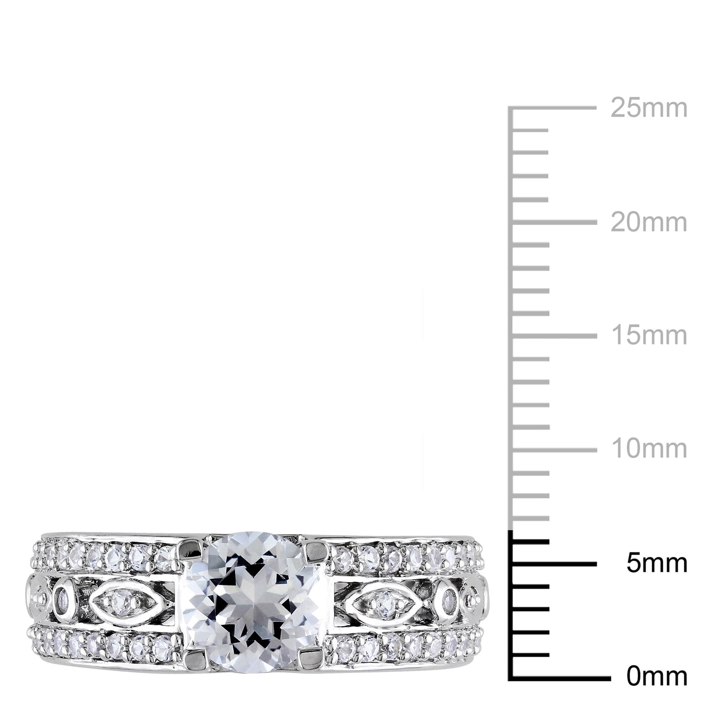 Miabella Women'S 1-7/8 Carat T.G.W. Created White Sapphire Filigree Engagement Ring in Sterling Silver