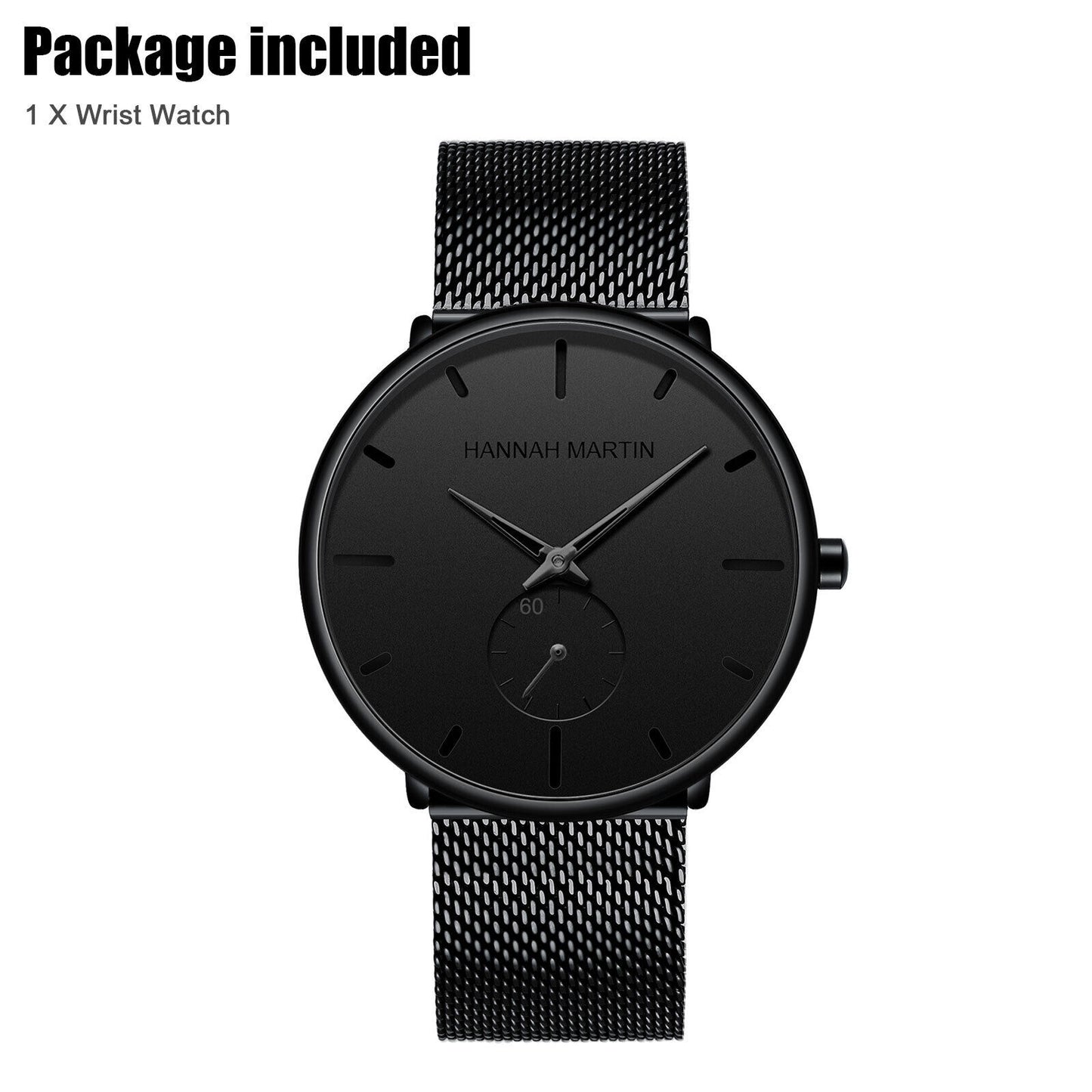 Men'S Quartz Watch Stainless Steel Relojes De Hombre Minimalist Ultra Thin Wrist