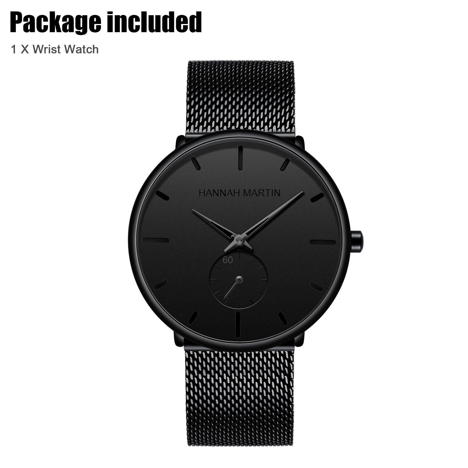 Men'S Quartz Watch Stainless Steel Relojes De Hombre Minimalist Ultra Thin Wrist