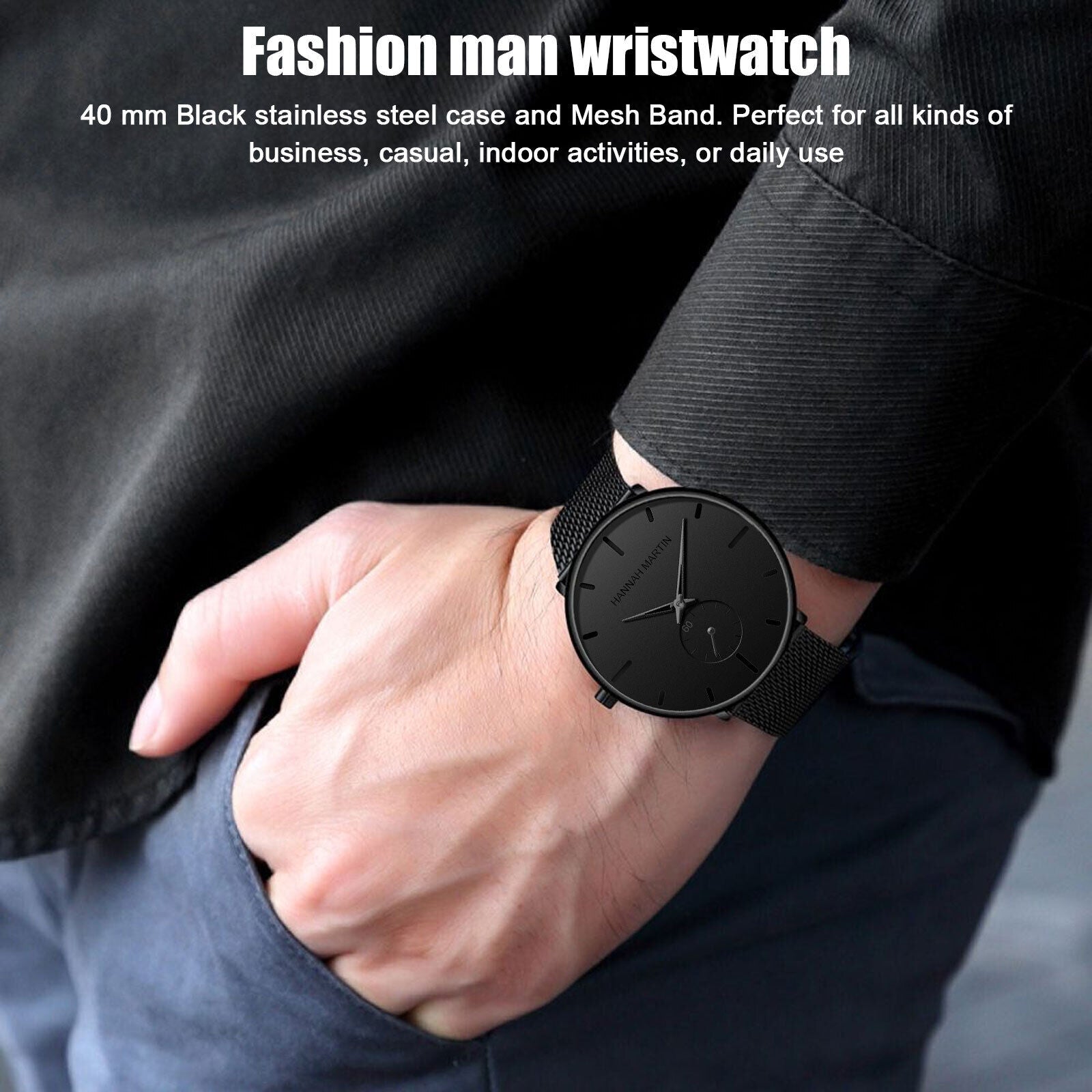 Men'S Quartz Watch Stainless Steel Relojes De Hombre Minimalist Ultra Thin Wrist