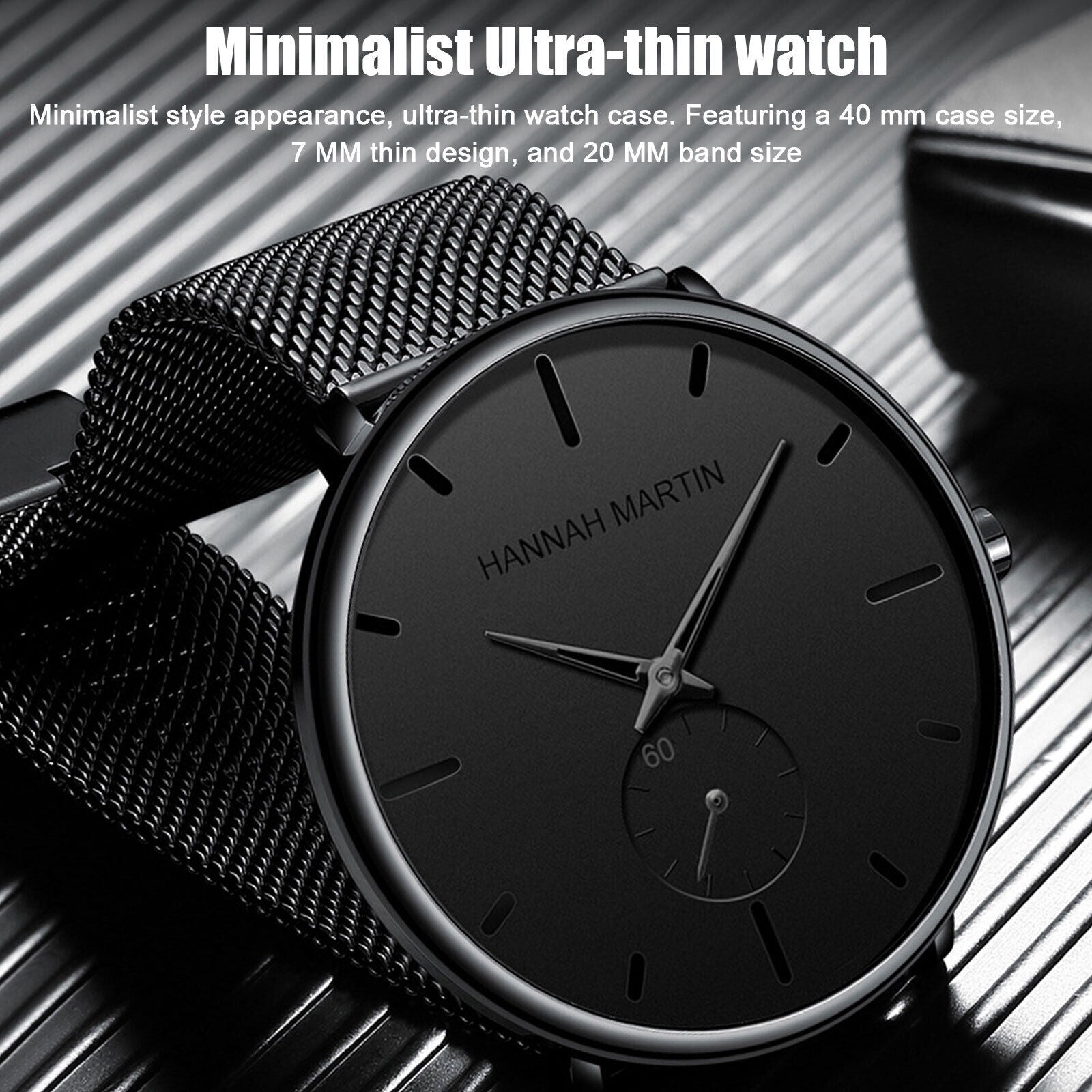 Men'S Quartz Watch Stainless Steel Relojes De Hombre Minimalist Ultra Thin Wrist